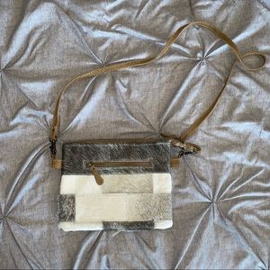 Myra leather and fur crossbody bag